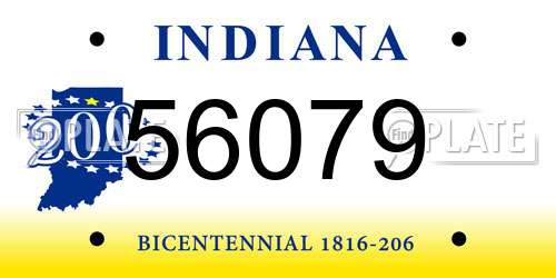 56079 Indiana License Plate