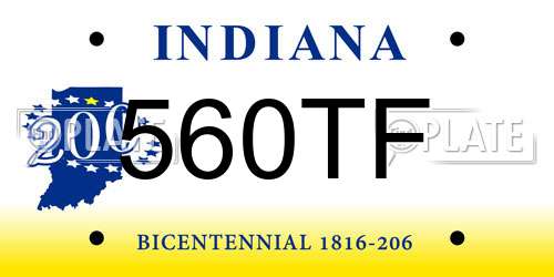 560TF Indiana License Plate