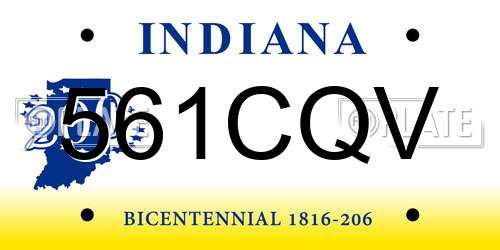 561CQV Indiana License Plate