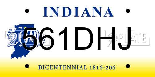 561DHJ Indiana License Plate
