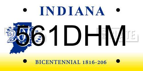 561DHM Indiana License Plate