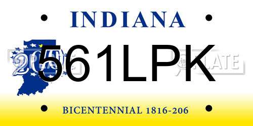 561LPK Indiana License Plate