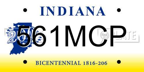 561MCP Indiana License Plate