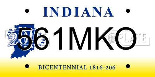 561MKO Indiana License Plate