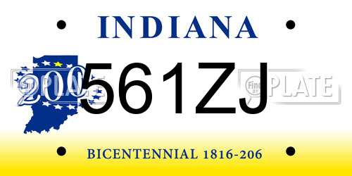 561ZJ Indiana License Plate