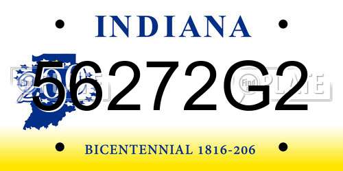 56272G2 Indiana License Plate