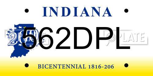 562DPL Indiana License Plate