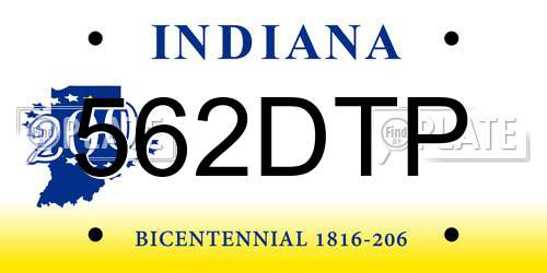 562DTP Indiana License Plate