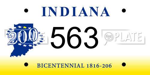 563 Indiana License Plate