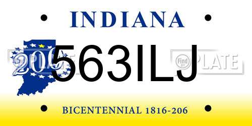 563ILJ Indiana License Plate