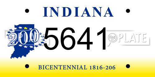 5641 Indiana License Plate