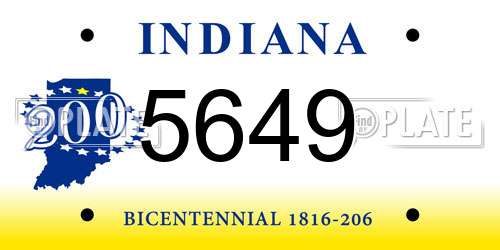 5649 Indiana License Plate