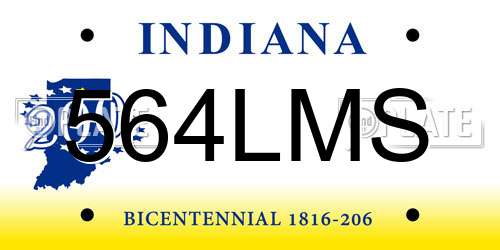 564LMS Indiana License Plate