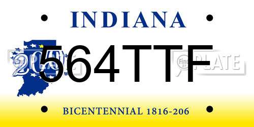 564TTF Indiana License Plate
