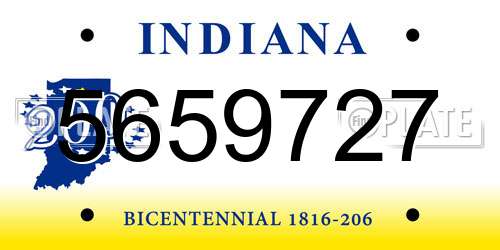 5659727 Indiana License Plate