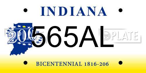 565AL Indiana License Plate