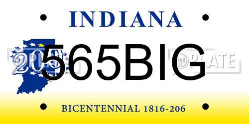 565BIG Indiana License Plate