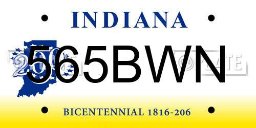 565BWN Indiana License Plate
