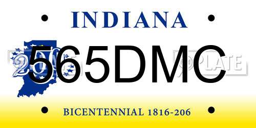565DMC Indiana License Plate