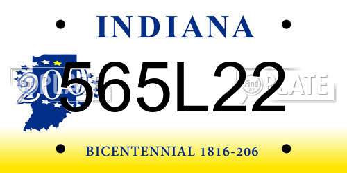 565L22 Indiana License Plate