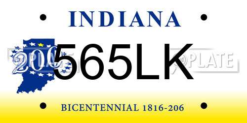 565LK Indiana License Plate