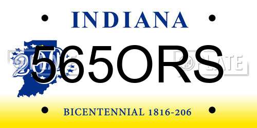 565ORS Indiana License Plate