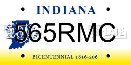 565RMC Indiana License Plate
