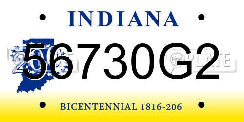 56730G2 Indiana License Plate