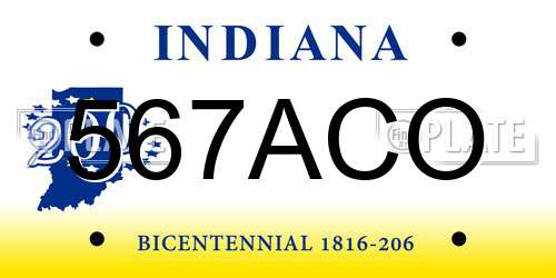 567ACO Indiana License Plate