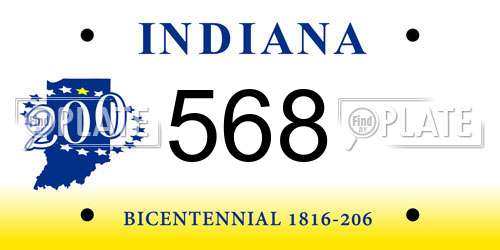 568 Indiana License Plate
