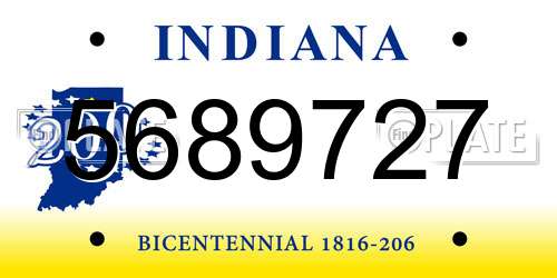 5689727 Indiana License Plate