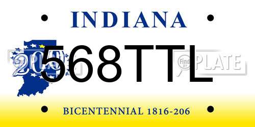 568TTL Indiana License Plate