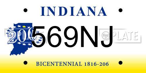 569NJ Indiana License Plate
