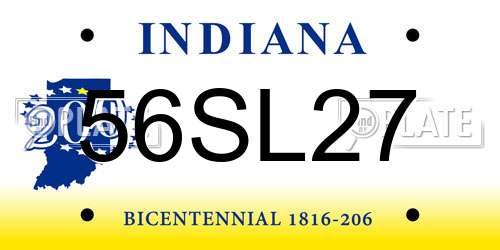 56SL27 Indiana License Plate