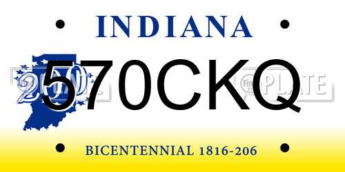 570CKQ Indiana License Plate