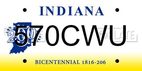 570CWU Indiana License Plate
