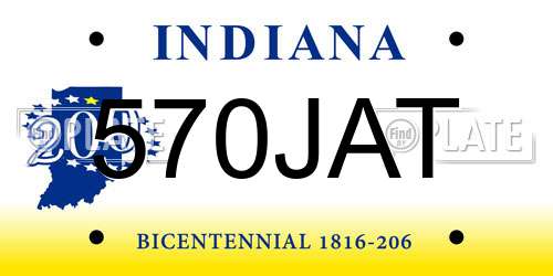 570JAT Indiana License Plate