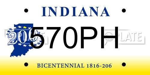 570PH Indiana License Plate