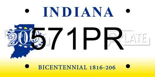 571PR Indiana License Plate