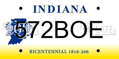 572BOE Indiana License Plate