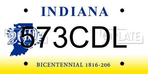 573CDL Indiana License Plate
