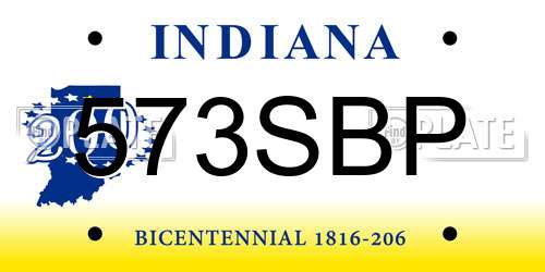 573SBP Indiana License Plate