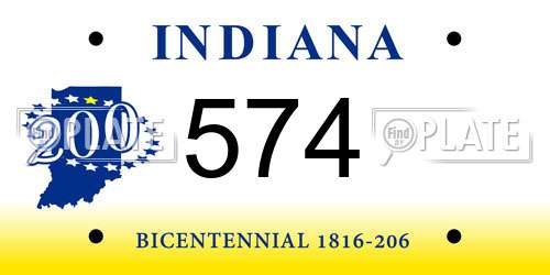 574 Indiana License Plate