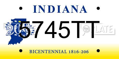 5745TT Indiana License Plate
