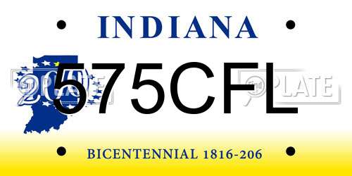 575CFL Indiana License Plate