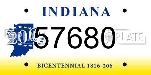 57680 Indiana License Plate