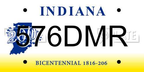576DMR Indiana License Plate