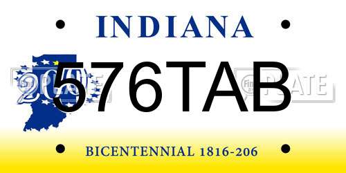 576TAB Indiana License Plate