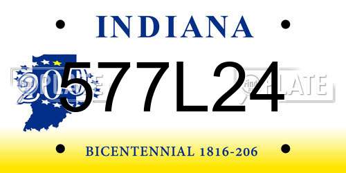 577L24 Indiana License Plate