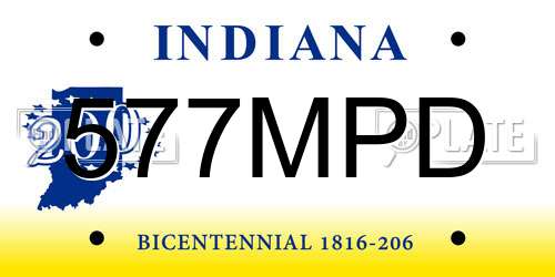 577MPD Indiana License Plate